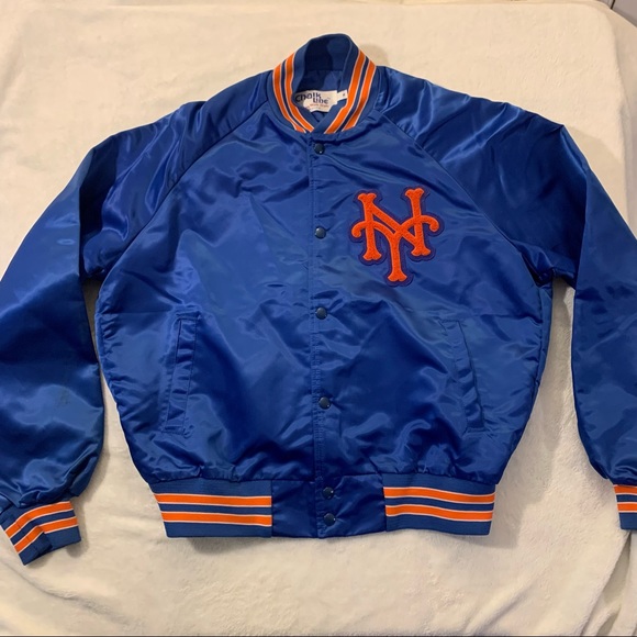 chaulk line Other - Vintage Chalk Line New York Mets Blue Satin Jacket MLB Mens Size Medium M